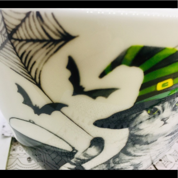 Halloween Witch Cat Portobello Mug Creepy Cauldron Fine China Tea Coffee - Picture 5 of 10